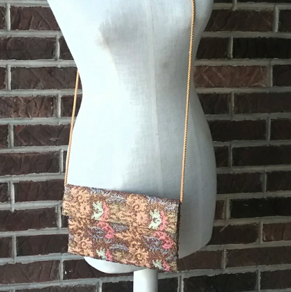 La Sera by Franchi Vintage Beaded Crossbody Purse